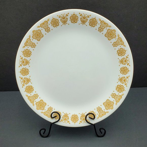 Corelle Butterfly Gold Dinner Plates Lunch Salad Plates Corning Gold Flowers - Picture 3 of 11